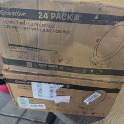24 Packs 8 Inch Recessed LED Light: Ultra Thin LED Recessed Lighting with box junction box
