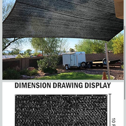 Shade Cloth for Plants, Mesh Sun Shade Tarp, Sun Shade Cloth for Greenhouse with Grommets in 10 ft x 20 ft, Black