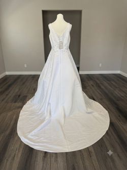 Lady Roi 8495 Beaded A-Line Wedding Dress 16 Cathedral Train Bridal Gown NWT $150 OBO