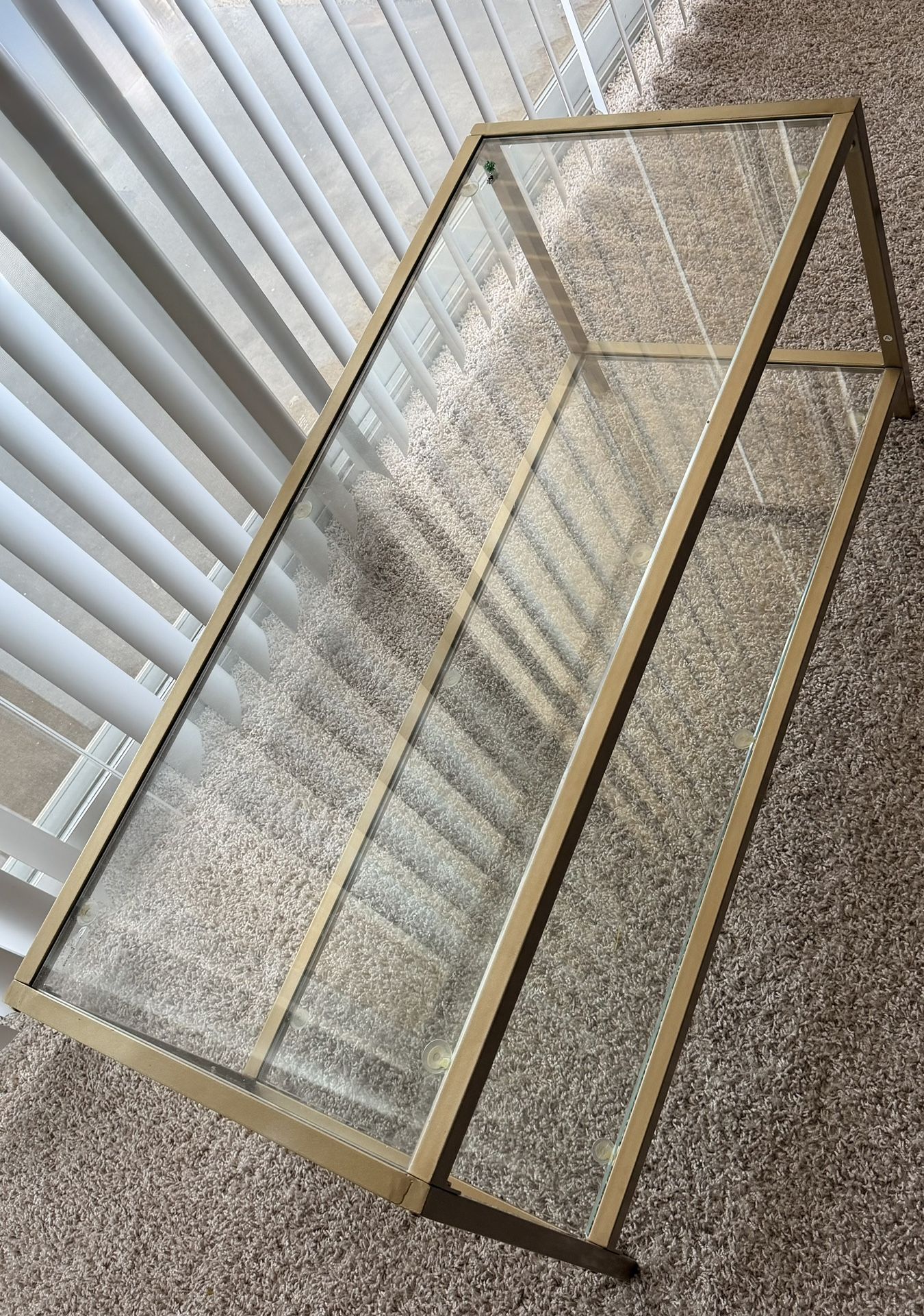 Wickliffe Glass TV Stand/Coffee Table w/ Gold Frame