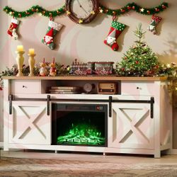 Electric Fireplace and TV Stand Cabinet Set,  70 inch wide