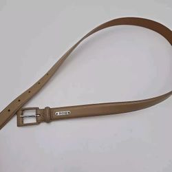 Lauren Ralph Lauren Womens Leather Belt XL 42” Tan Italy Minimalist Design EUC