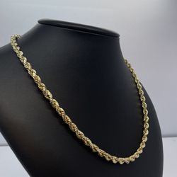 Gold Rope Chain Hollow 10K New 