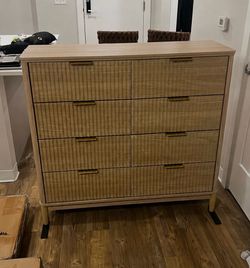 8 Drawer Fluted Wood Dresser
