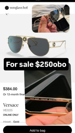Versace VE2225 Gold Aviator Sunglasses