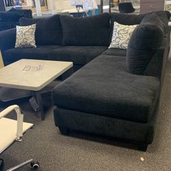 Black Spacious Sectional 