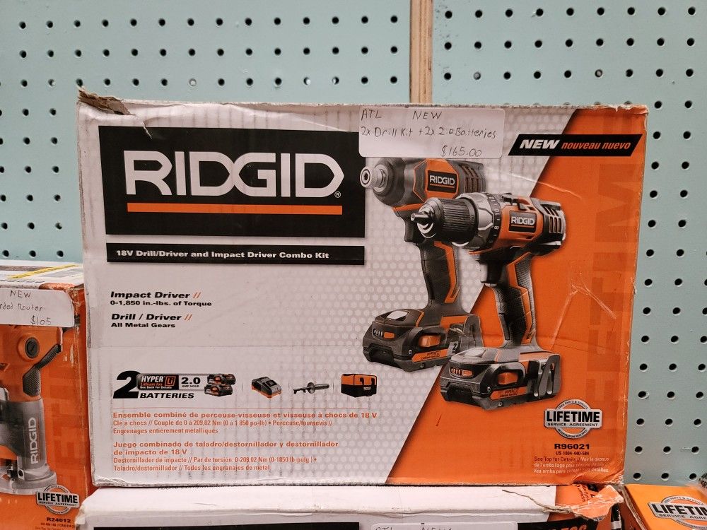 Ridgid 2x Drill Combo Kit