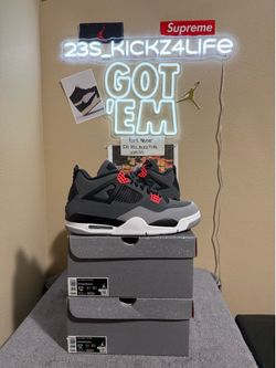 Brand new Air Jordan Infared 4’s size 12x2 with original box and proof of purchase.