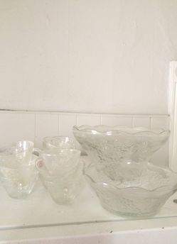 Punch bowls and 12 cups