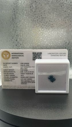 Blue Emerald Cut Loose Gemstone 2.06 CT. Diamond