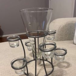 Candle Holder And Center Vase For Floral Arrangement