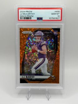💎 2024 Panini Prizm JJ McCarthy Disco Prizm Rookie #400 PSA 10 GEM MINT💎