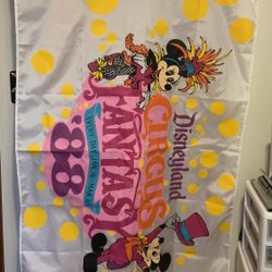 1988 Walt Disney, Disneyland Circus Fantasy Banner Prop Pageantry World  5'X3’