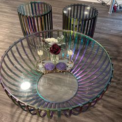 Coffee Table and Two End Tables Multi color