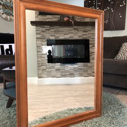 Large Vintage Solid Wood Wall Mirror