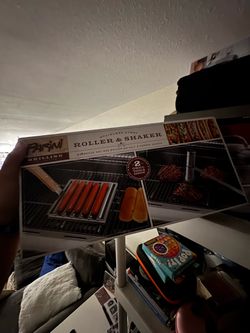 Parini Stainless Steel BBQ Hot Dog Roller + Salt & Pepper Shaker set.