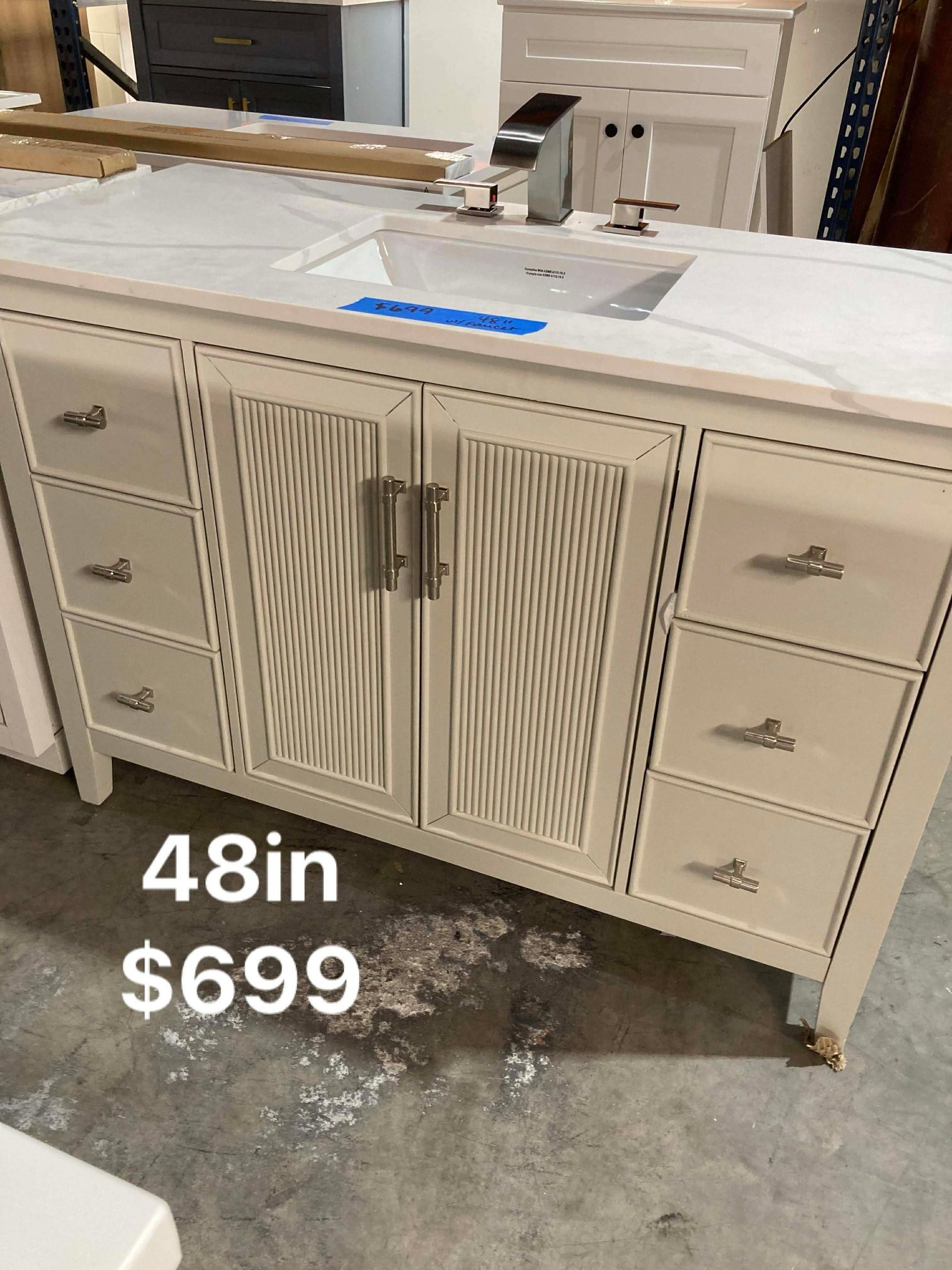 48in Bathroom Vanity With Top And Faucet