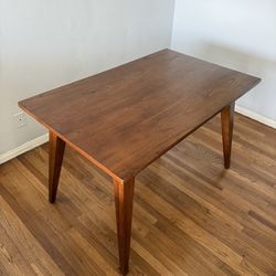 West Elm Mid Century Modern Warm Brown Dining Table