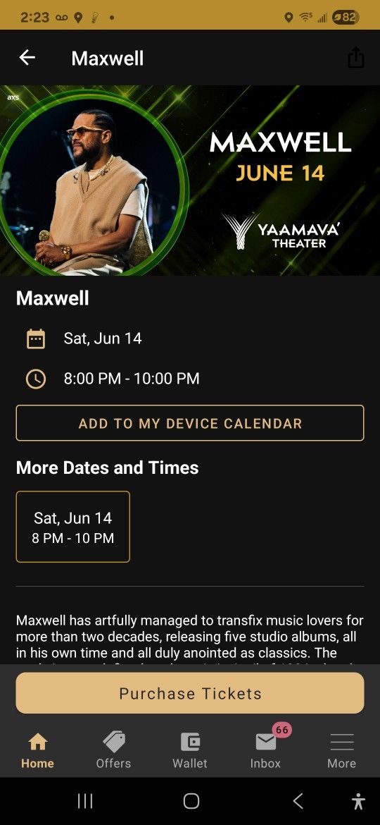 2 Maxwell tickets