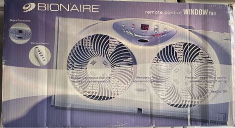 Bionaire window double fans with remote great for college dorm