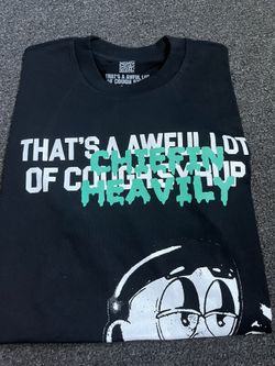 Black And Green awful lot of cough syrup t-shirt size medium