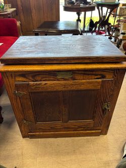 Vtg white clad swiveling tv console