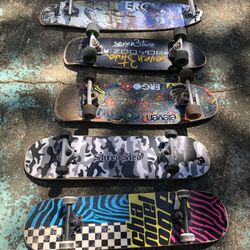 5 Skateboards (camo Board Sold)