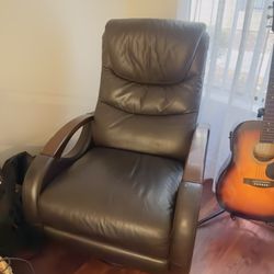 Recliner Leather Chair Vintage 