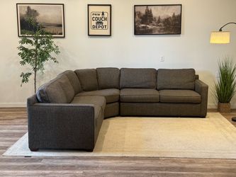 Pepper gray crate & barrel duck-down filled sectional couch delivery available