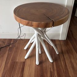 Handmade Wood Tree Stump Side Table