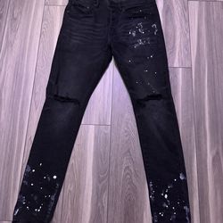 Black purple jeans