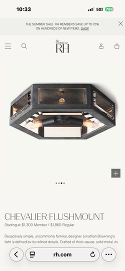 RH flushmount lights for sale NEW