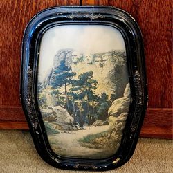 Antique Vintage Old Patriotic Americana Mount Rushmore Print 