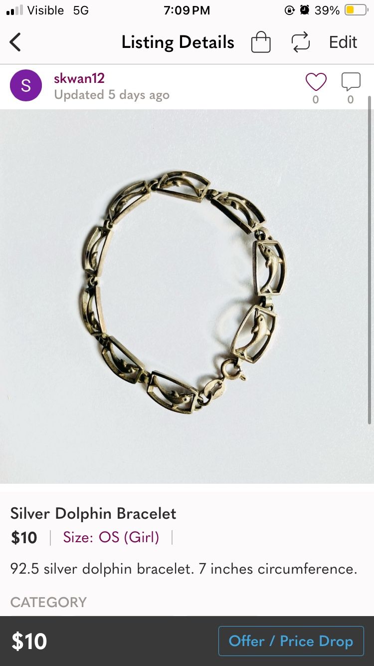 Silver Dolphin Bracelet