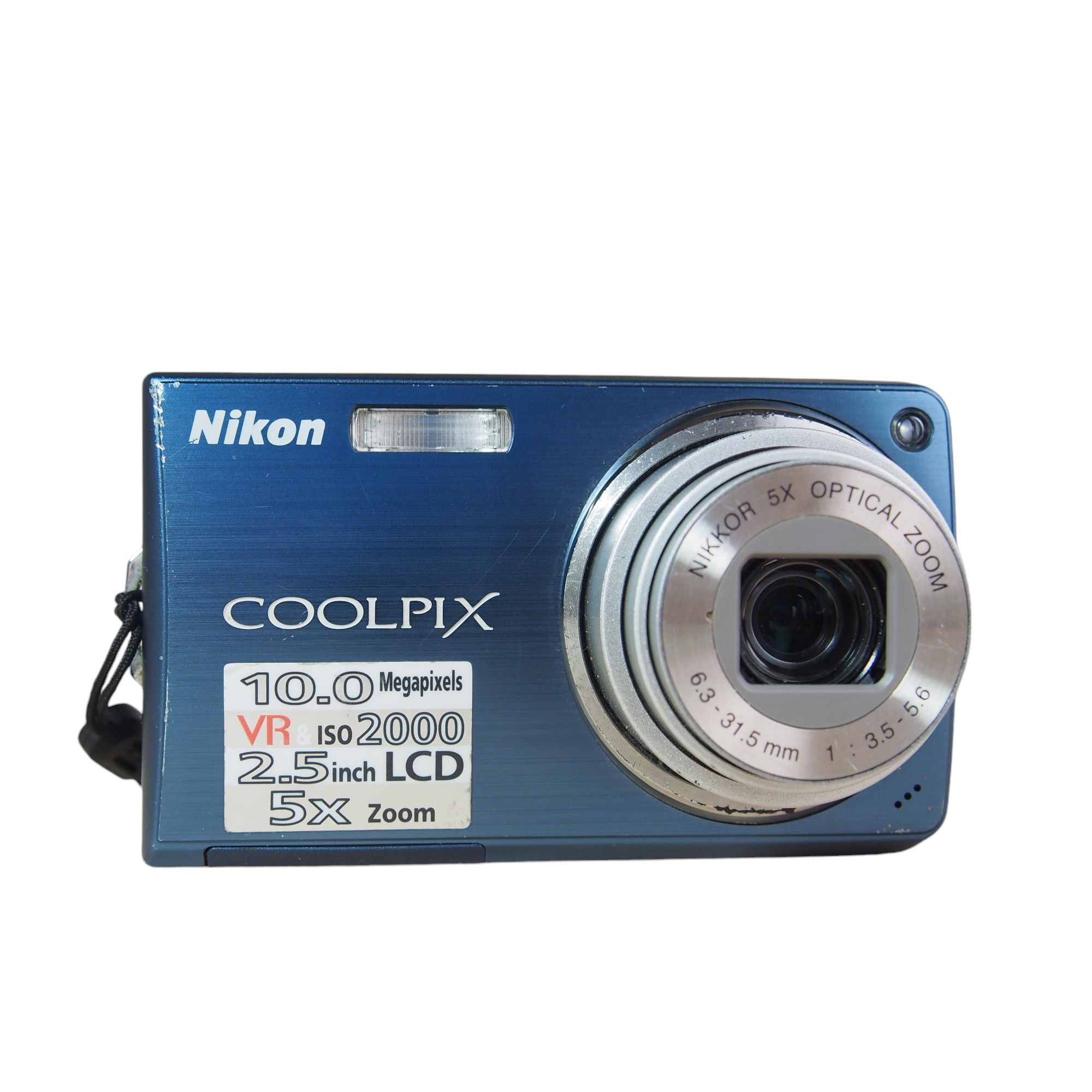 Nikon Coolpix S550 10.0MP Digital Camera 5x Zoom Blue Bundle w/Charger + Battery Tested Comes with: Camera Charger Battery Wrist Strap *Guaranteed to