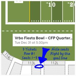 Fiesta Bowl - Row 1 - Seats 1-3