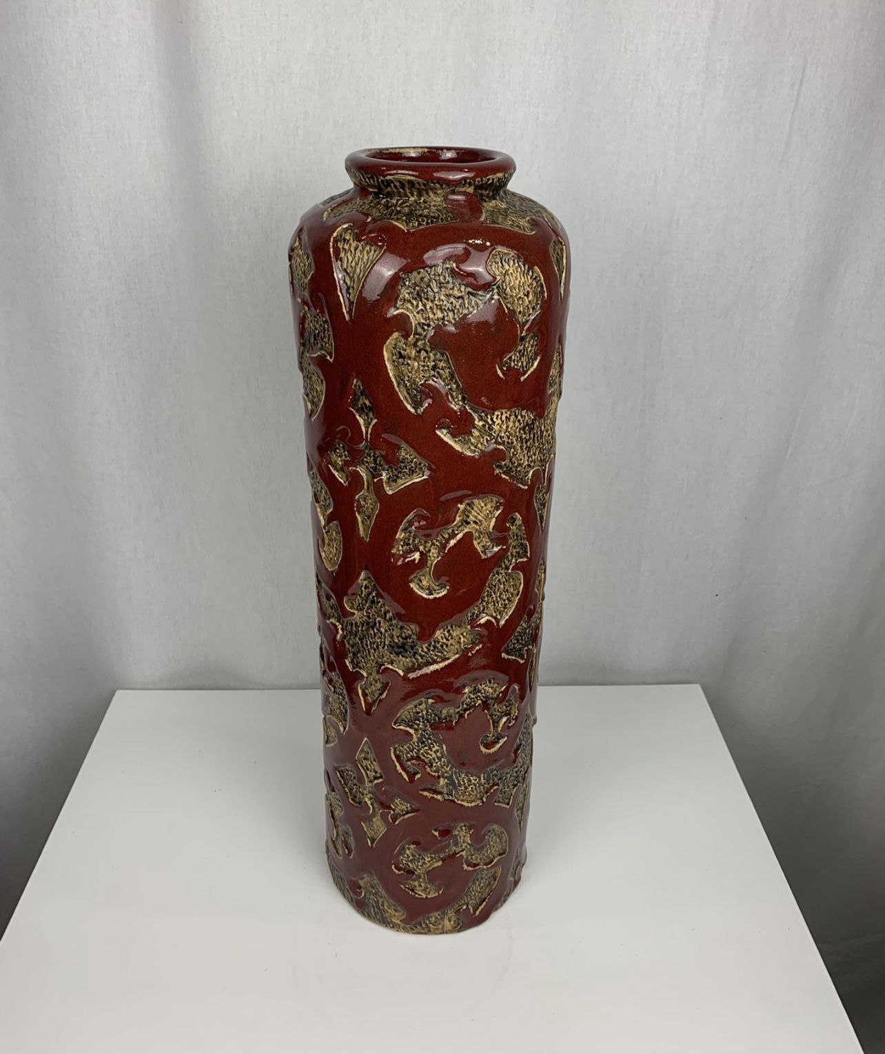 Red Ceramic Decorative Vase