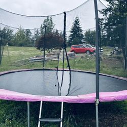 17’ Oval Trampoline With Enclosure