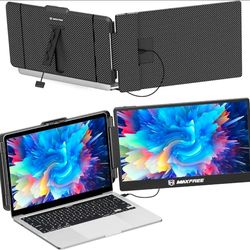 Maxfree Laptop Screen Extender, S1 14'' Laptop Monitor Extender Dual Screen Plug & Play, 1080P FHD Portable Monitor for 13.3-17'' Laptops,