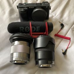 Sony Ax6400 4k, Two Lenses, Mic, Case, Memory Cards Bundle For $1000