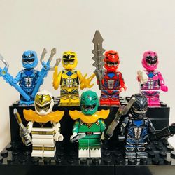 Power Rangers Full Squad Minifigures | New Custom LEGO Compatible Toys