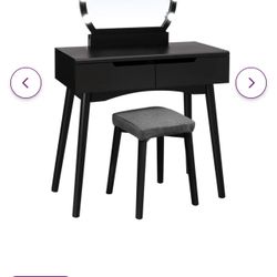  Vanity Set with Stool and Mirror