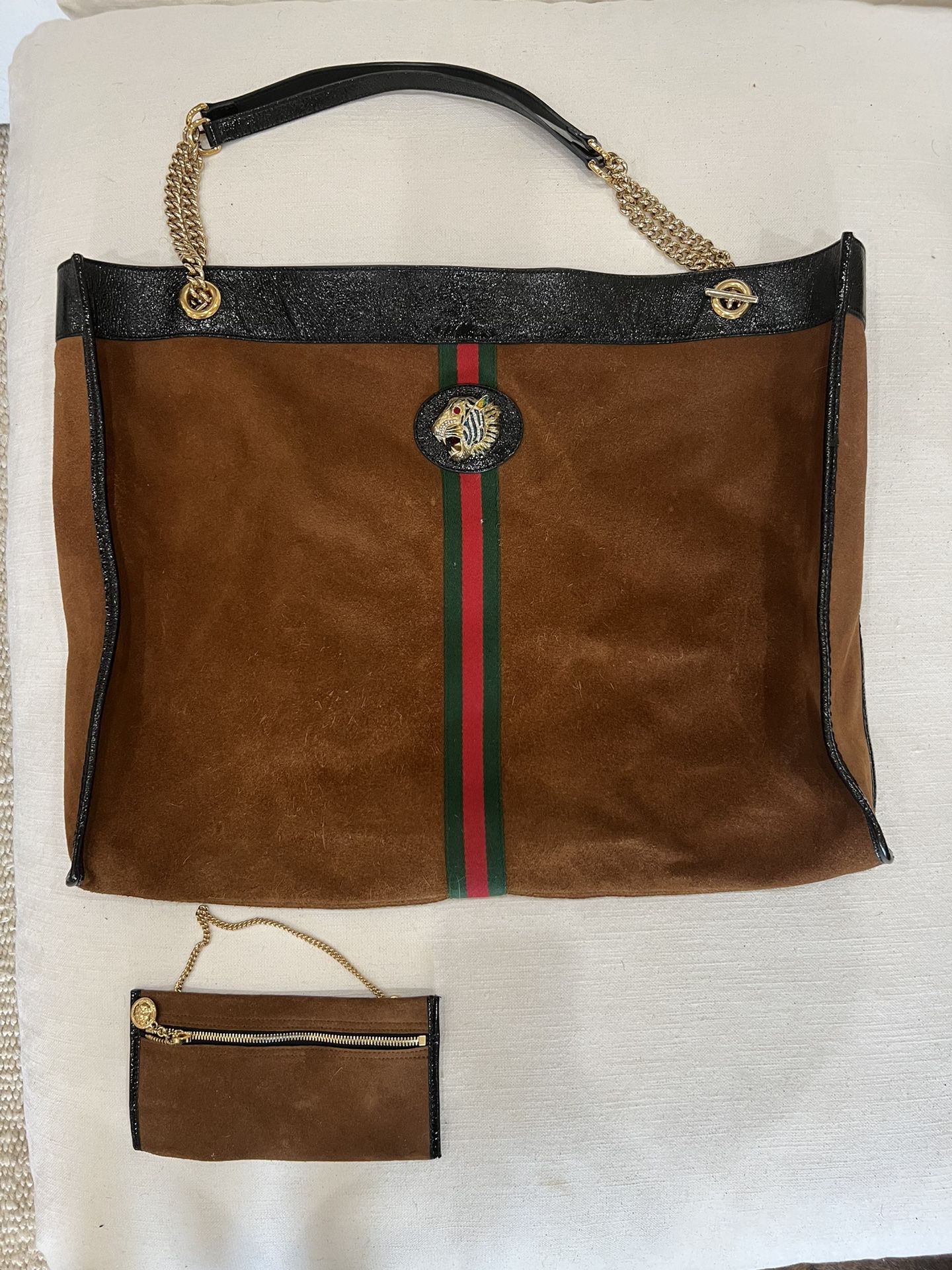 Gucci Suede Rajah Extra Large Tote