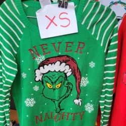 Adult XS Grinch Christmas Ugly Sweater