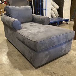 Dramatic Deep Grey Chaise Armchair