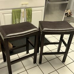 Brown studded bar stools