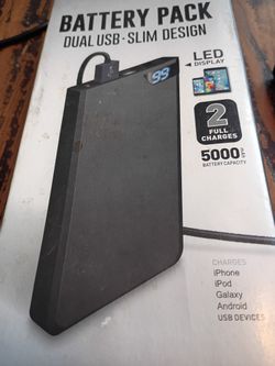 Battery Pack Dual USB Slim 5000 MAh