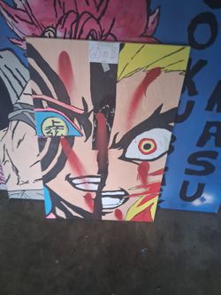 Anime Split-Face Canvas Painting