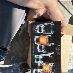 Shot glasses & glass plates and cups