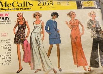 Vintage McCall’s 2169 Tunic Dress Pants Skirt Set  Size 16 Pre Owned